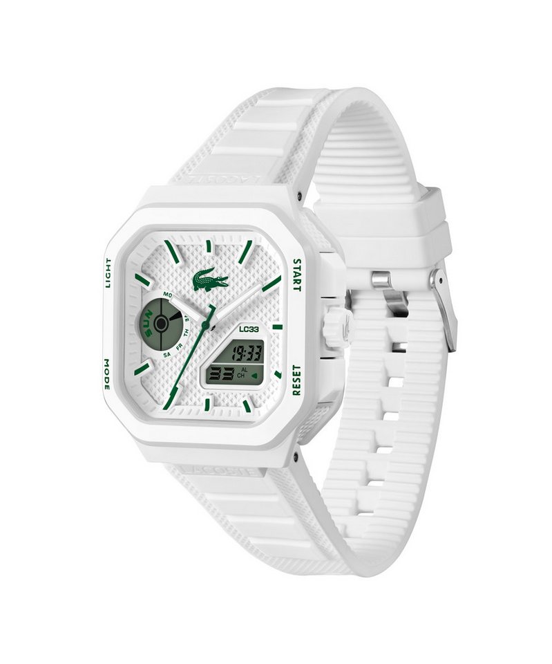 Lacoste Chronograph LC33 SQUARE 2011506, Quarzuhr, Armbanduhr, Herrenuhr, Silikonarmband, digital, analog – Bild 2 von 5