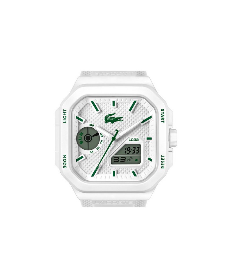 Lacoste Chronograph LC33 SQUARE 2011506, Quarzuhr, Armbanduhr, Herrenuhr, Silikonarmband, digital, analog – Bild 4 von 5