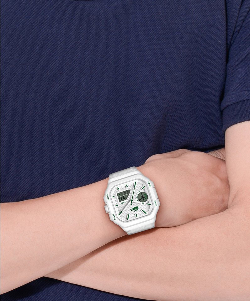 Lacoste Chronograph LC33 SQUARE 2011506, Quarzuhr, Armbanduhr, Herrenuhr, Silikonarmband, digital, analog – Bild 5 von 5