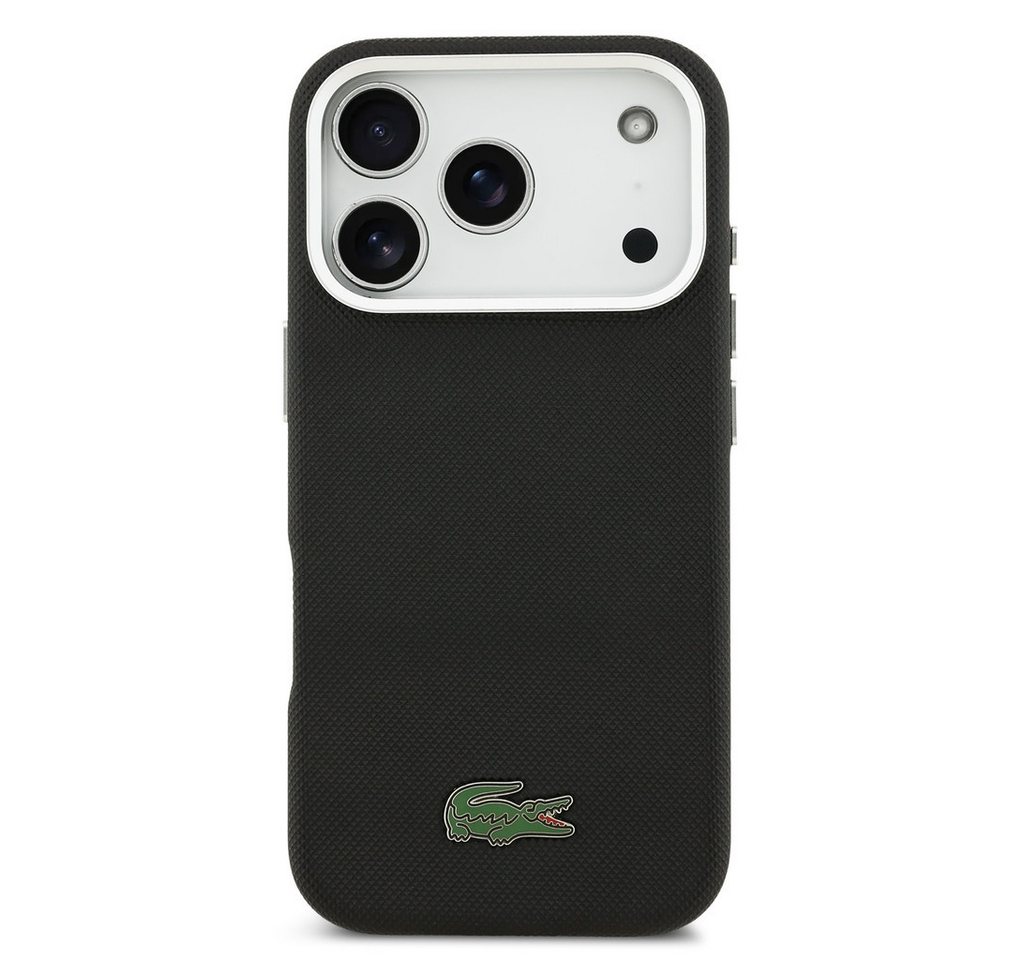 Lacoste Handyhülle iPhone 17 Pro Max Kunstleder schwarz Logo Krokodil Magsafe 6,9 Zoll, Kantenschutz – Bild 2 von 5