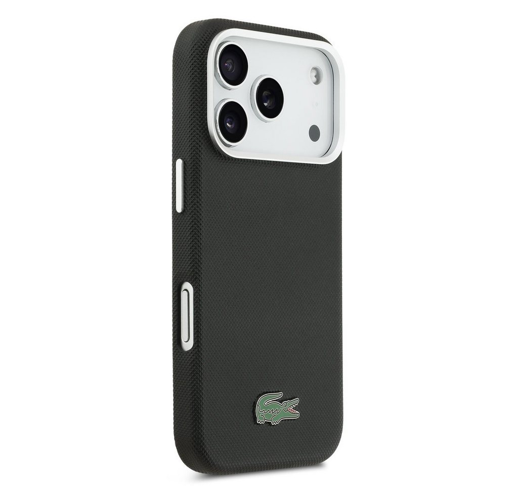 Lacoste Handyhülle iPhone 17 Pro Max Kunstleder schwarz Logo Krokodil Magsafe 6,9 Zoll, Kantenschutz – Bild 4 von 5