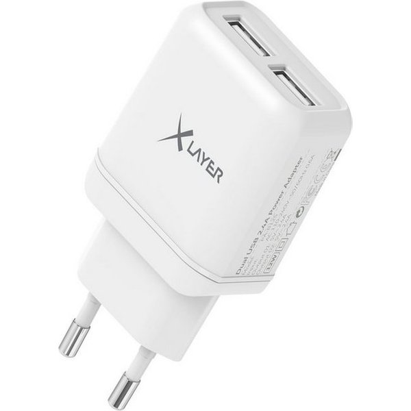 XLAYER Ladegerät XLayer Dual USB 5V/2.4A Smartphone-Ladegerät