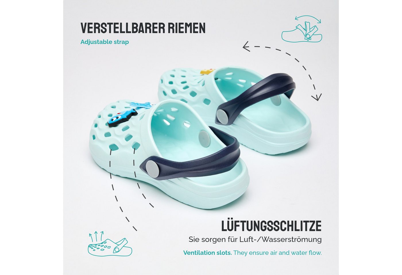 Ladeheid Kinder leichte EVA Clogs Gartenclogs Gartenschuhe LACA15 Clog – Bild 2 von 5