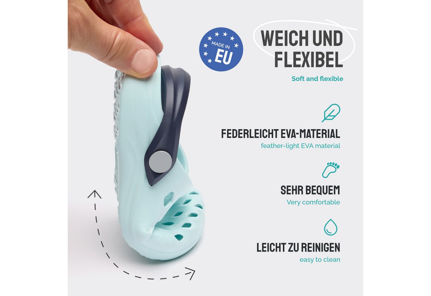 Ladeheid Kinder leichte EVA Clogs Gartenclogs Gartenschuhe LACA15 Clog – Bild 4 von 5