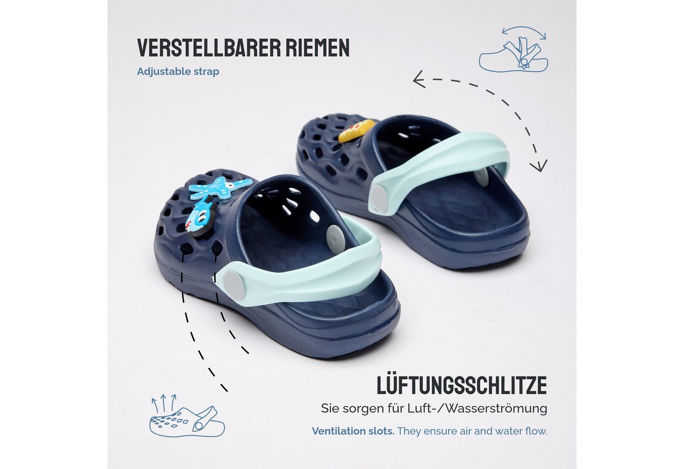 Ladeheid Kinder leichte EVA Clogs Gartenclogs Gartenschuhe LACA15 Clog – Bild 2 von 5