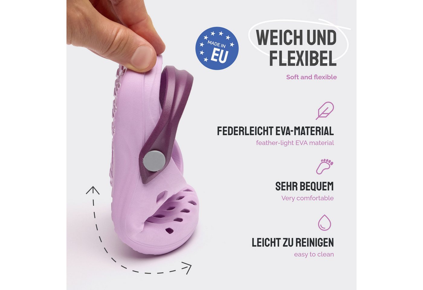 Ladeheid Kinder leichte EVA Clogs Gartenclogs Gartenschuhe LACA15 Clog – Bild 4 von 5