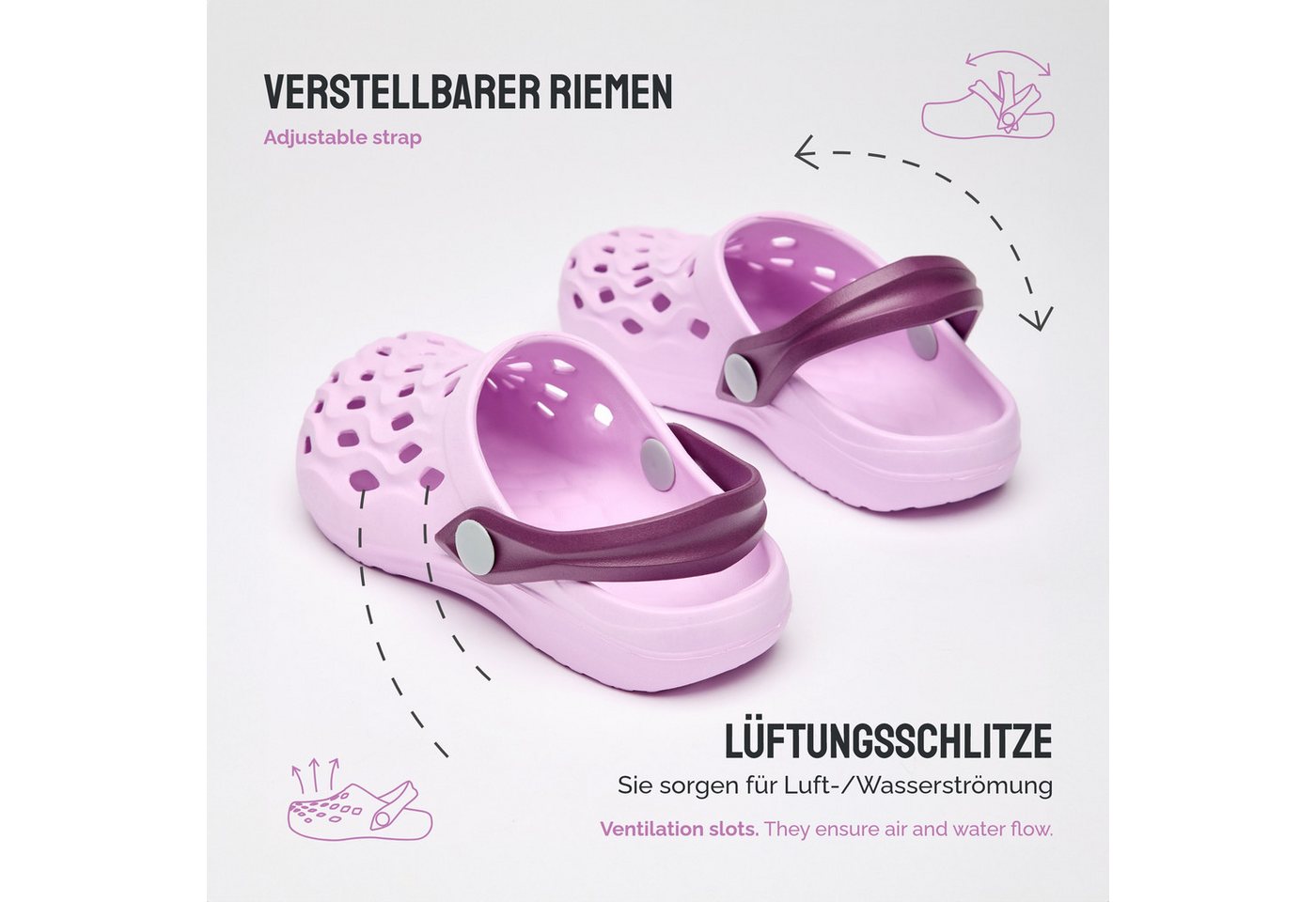 Ladeheid Kinder leichte EVA Clogs Gartenclogs Gartenschuhe LACA14 Clog – Bild 2 von 5
