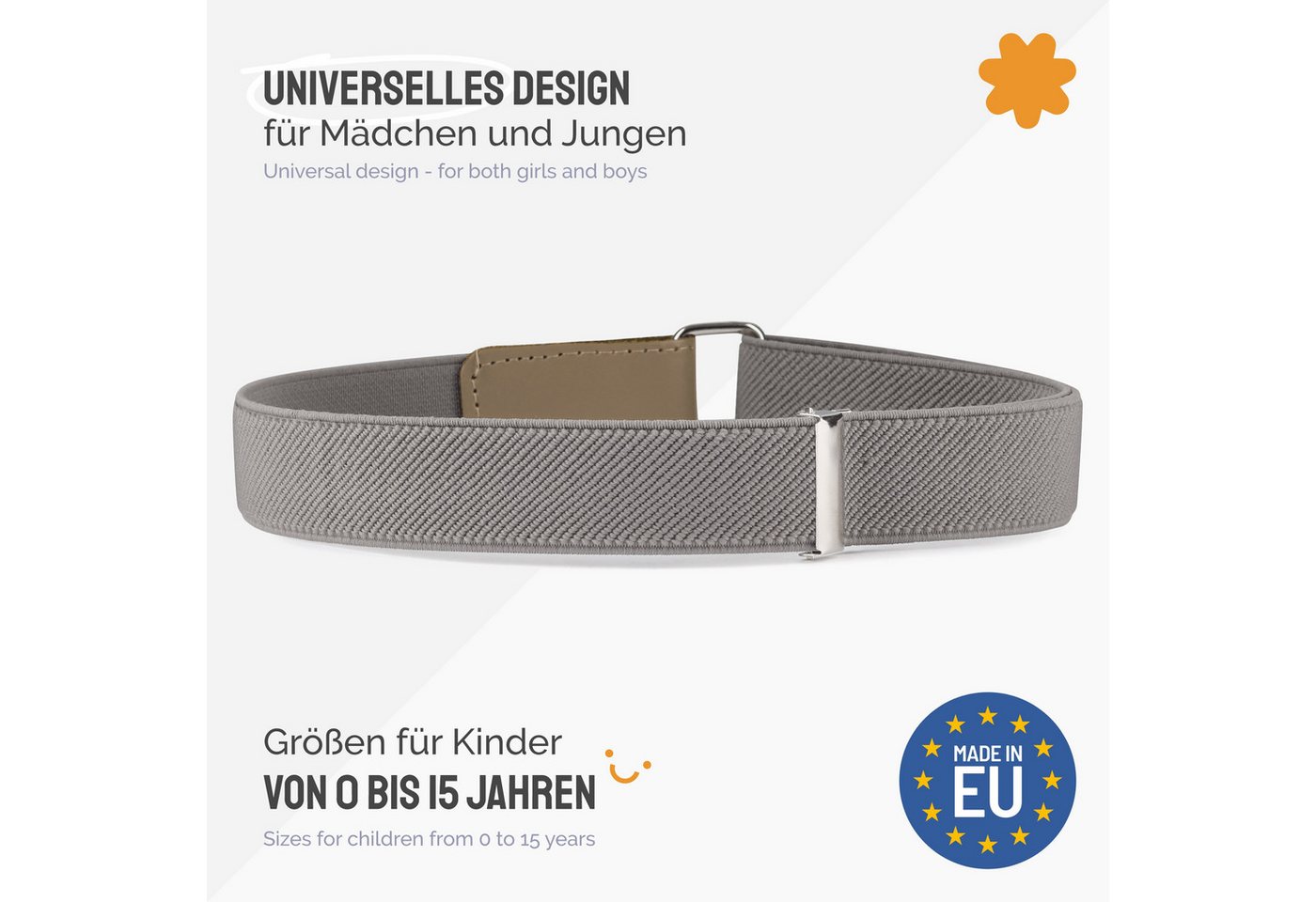Ladeheid Stoffgürtel Kinder Gürtel Elastik-Gürtel 1-12 Jahre 34-90 cm P15 (1-St) – Bild 3 von 5