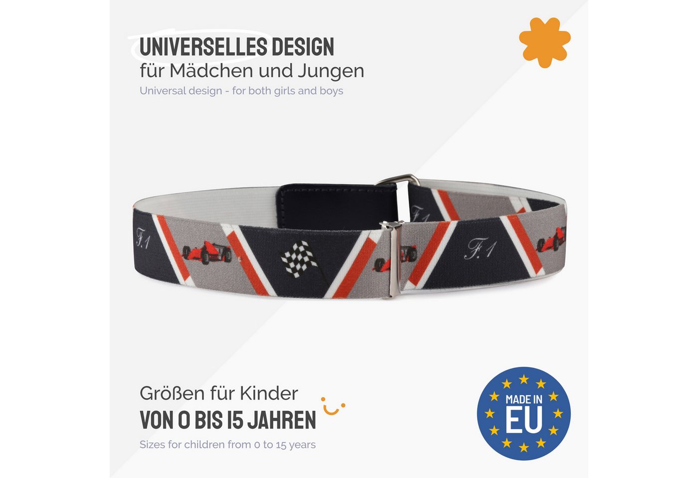 Ladeheid Stoffgürtel Kinder Gürtel Elastik-Gürtel 1-12 Jahre 34-90 cm P15 (1-St) – Bild 3 von 5