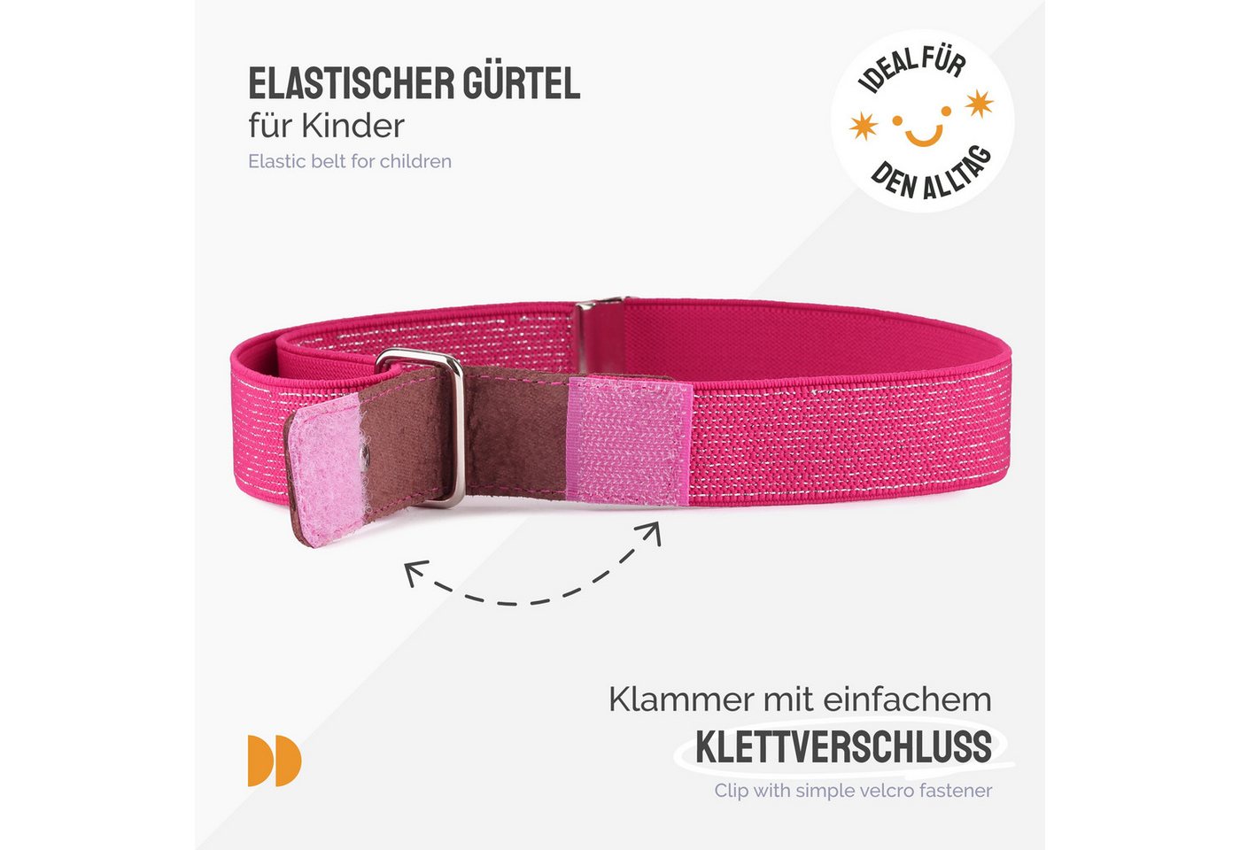 Ladeheid Stoffgürtel Mädchen Gürtel Elastik-Gürtel 1-6 Jahre 34-65 cm P15G (1-St) – Bild 3 von 5