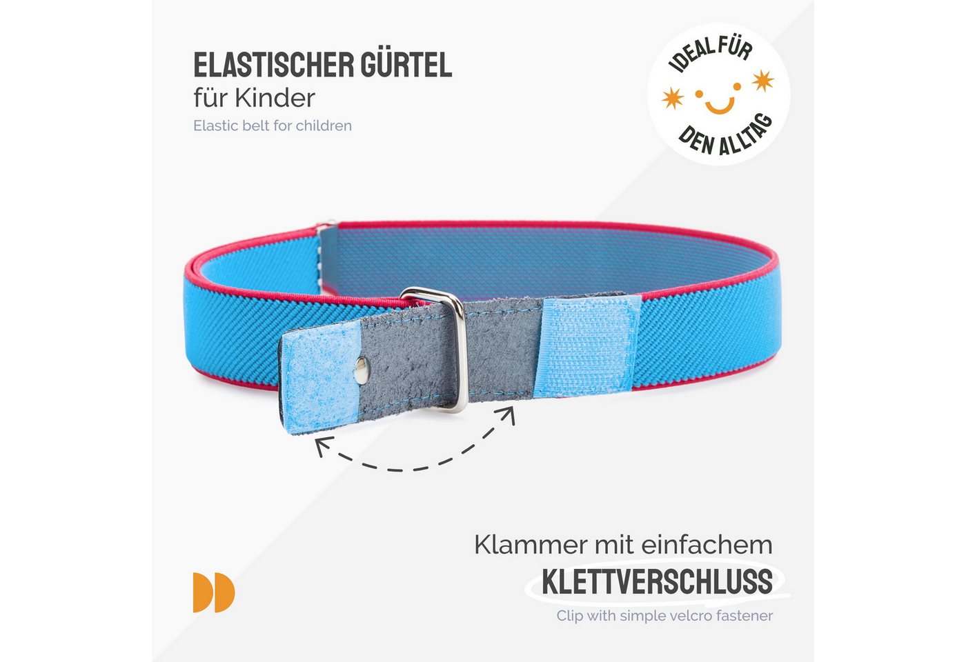 Ladeheid Stoffgürtel Mädchen Gürtel Elastik-Gürtel 1-6 Jahre 34-65 cm P15G (1-St) – Bild 3 von 5