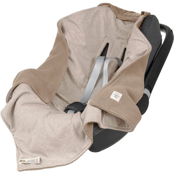 Einschlagdecke für Babyschale, taupe, LÄSSIG, GOTS made with organic materials, zertifiziert durch BCS 27262