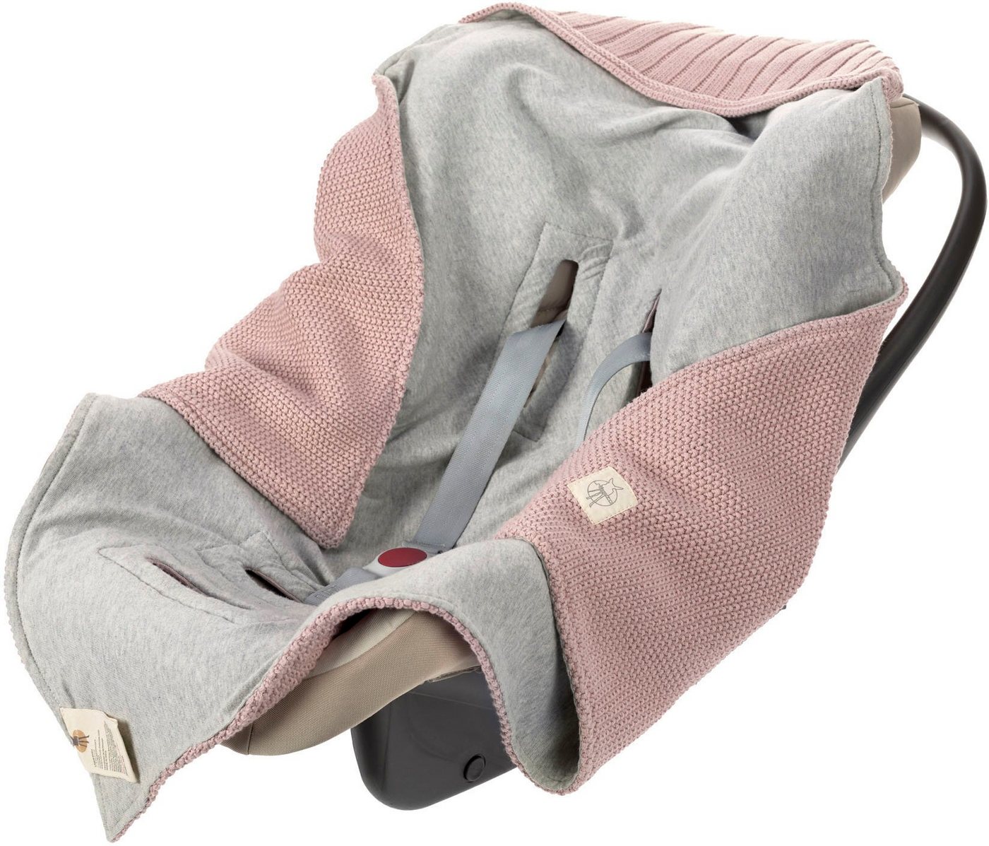 Einschlagdecke Einschlagdecke für Babyschale, dusty pink, LÄSSIG, GOTS made with organic materials, zertifiziert durch BCS 27262 – Bild 2 von 5