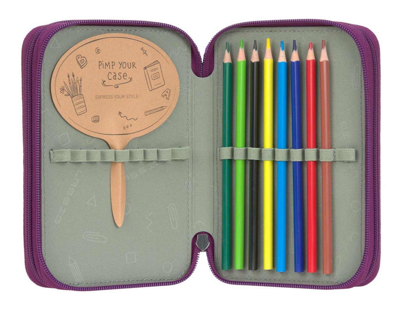LÄSSIG Federmäppchen School Triple Pencil Case Slim – Bild 4 von 5