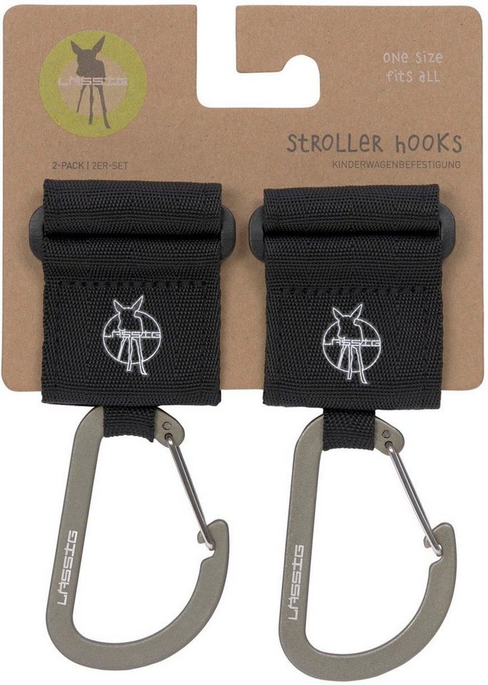 LÄSSIG Karabiner Kinderwagenbefestigung, schwarz, (Set, 2 St) – Bild 3 von 4