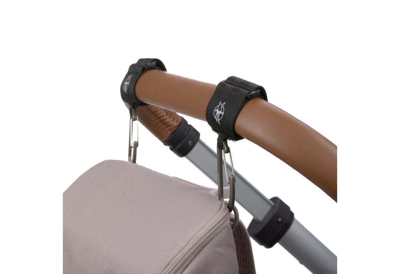 LÄSSIG Karabiner Kinderwagenbefestigung, schwarz, (Set, 2 St) – Bild 4 von 4