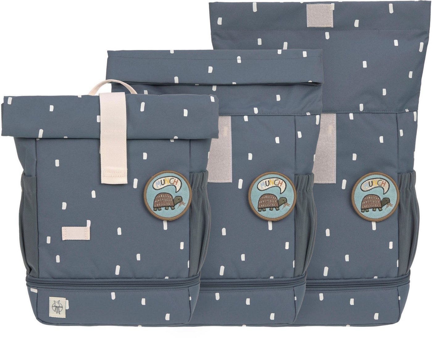 LÄSSIG Kinderrucksack Happy Prints, Mini Rolltop, Midnight Blue – Bild 5 von 5