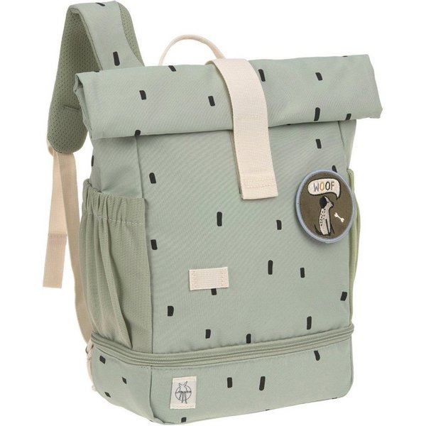 LÄSSIG Kinderrucksack Happy Prints, Mini Rolltop, Light Olive