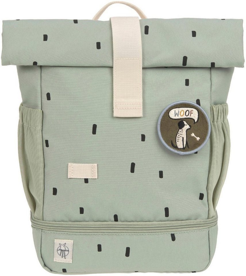LÄSSIG Kinderrucksack Happy Prints, Mini Rolltop, Light Olive – Bild 4 von 5