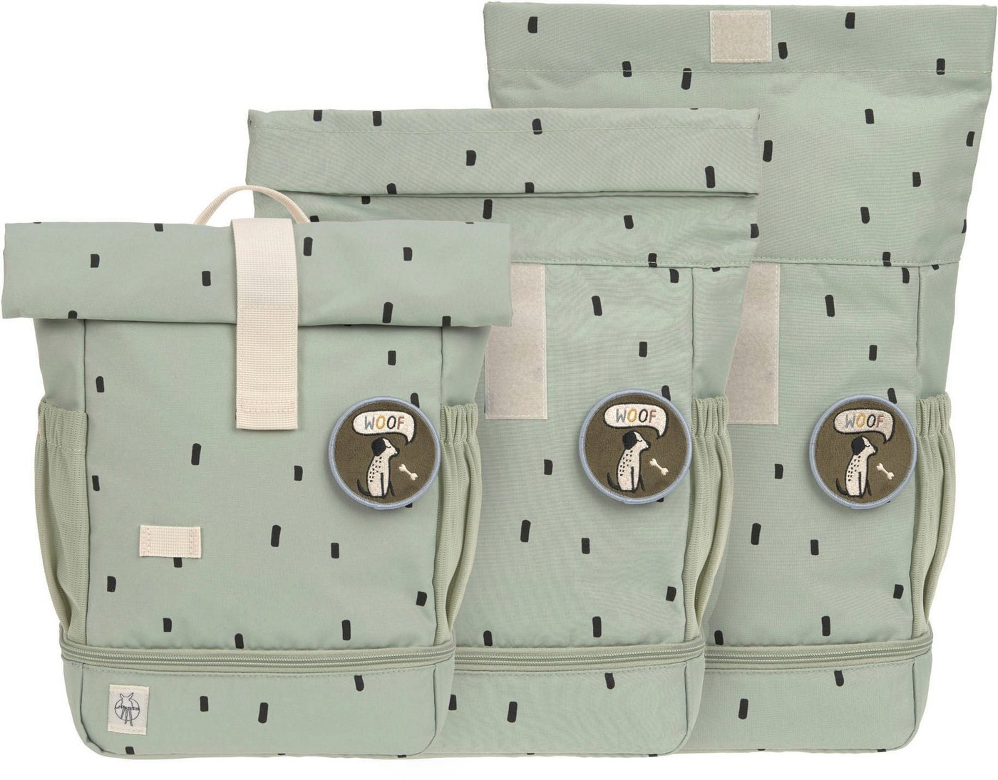 LÄSSIG Kinderrucksack Happy Prints, Mini Rolltop, Light Olive – Bild 5 von 5
