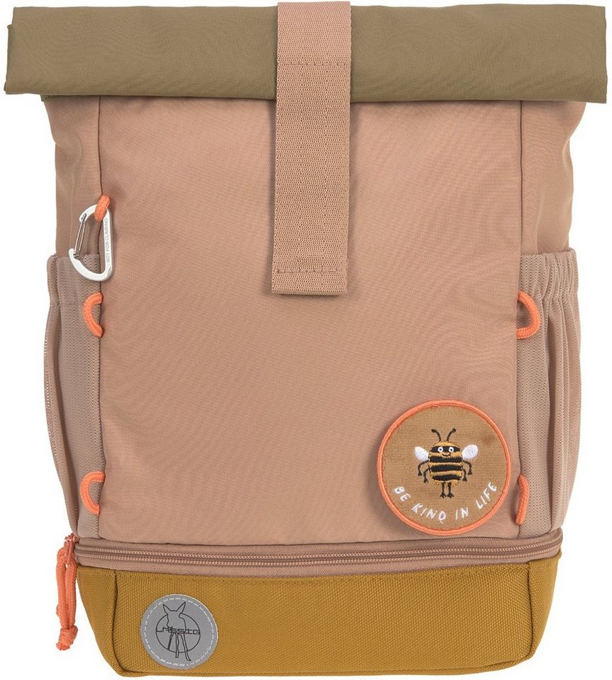 LÄSSIG Kinderrucksack Nature, Mini Rolltop Backpack, Hazelnut, aus recycelten PET-Flaschen – Bild 2 von 5