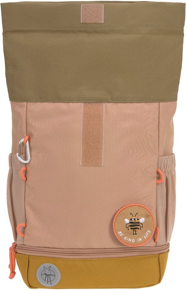 LÄSSIG Kinderrucksack Nature, Mini Rolltop Backpack, Hazelnut, aus recycelten PET-Flaschen – Bild 4 von 5
