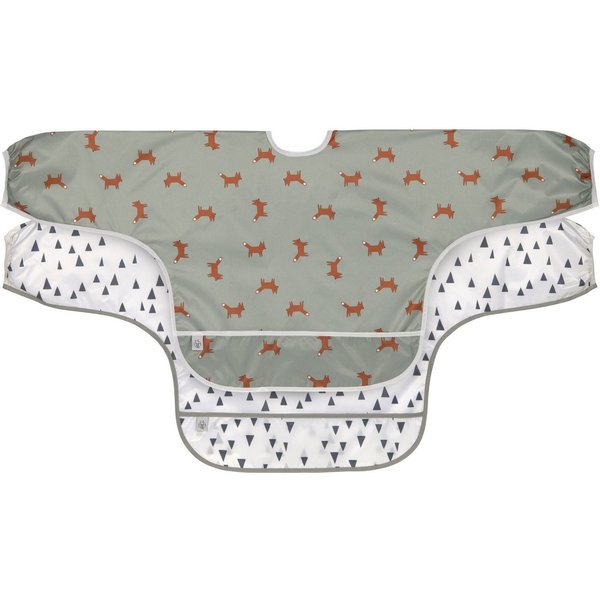 LÄSSIG Lätzchen Little Forest, Fuchs, (Set, 2-St), langärmelig, mit integriertem Auffangschutz, PETA-approved vegan