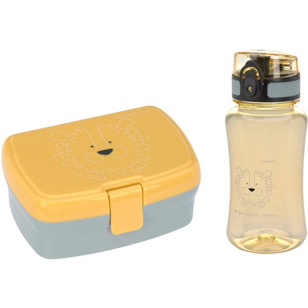 LÄSSIG Lunchbox About Friends, Lion, Polyprophylen (PP), Tritan, (Set, 2-tlg), mit Trinkflasche