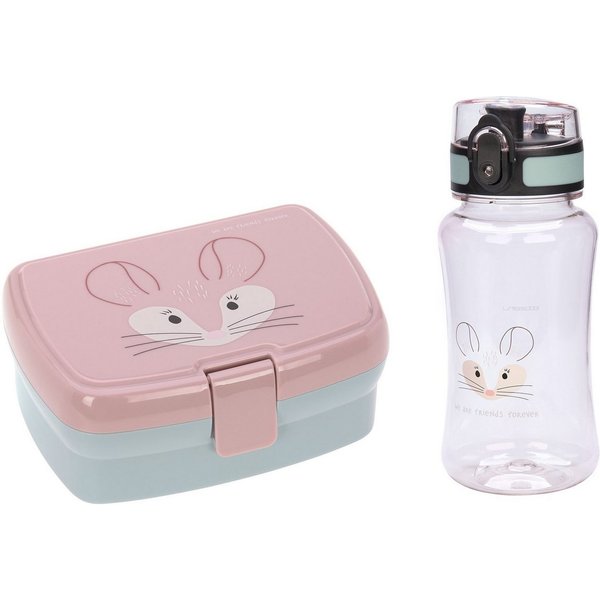 LÄSSIG Lunchbox About Friends, Chinchilla, Polyprophylen (PP), Tritan, (Set, 2-tlg), mit Trinkflasche