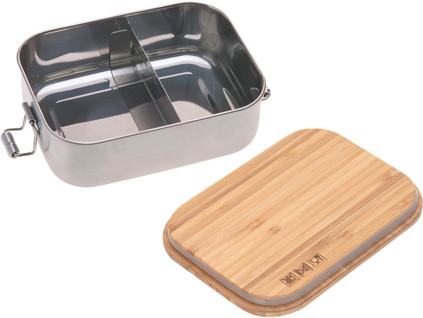 LÄSSIG Lunchbox Bamboo, Adventure, Bambus, Edelstahl, (1-tlg), mit Holzdeckel – Bild 2 von 5