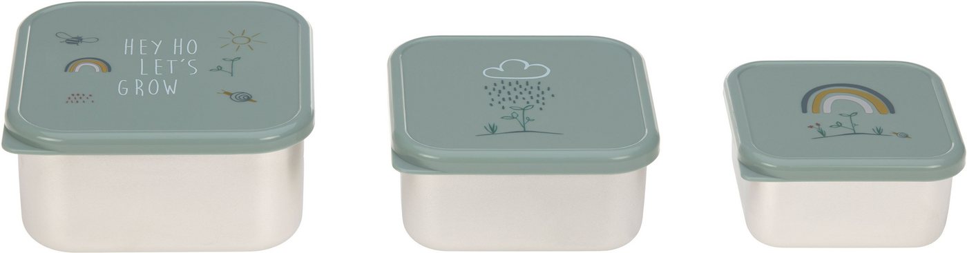 LÄSSIG Lunchbox Garden Explorer, green, Edelstahl, Polyprophylen (PP), (Set, 3-tlg) – Bild 2 von 5