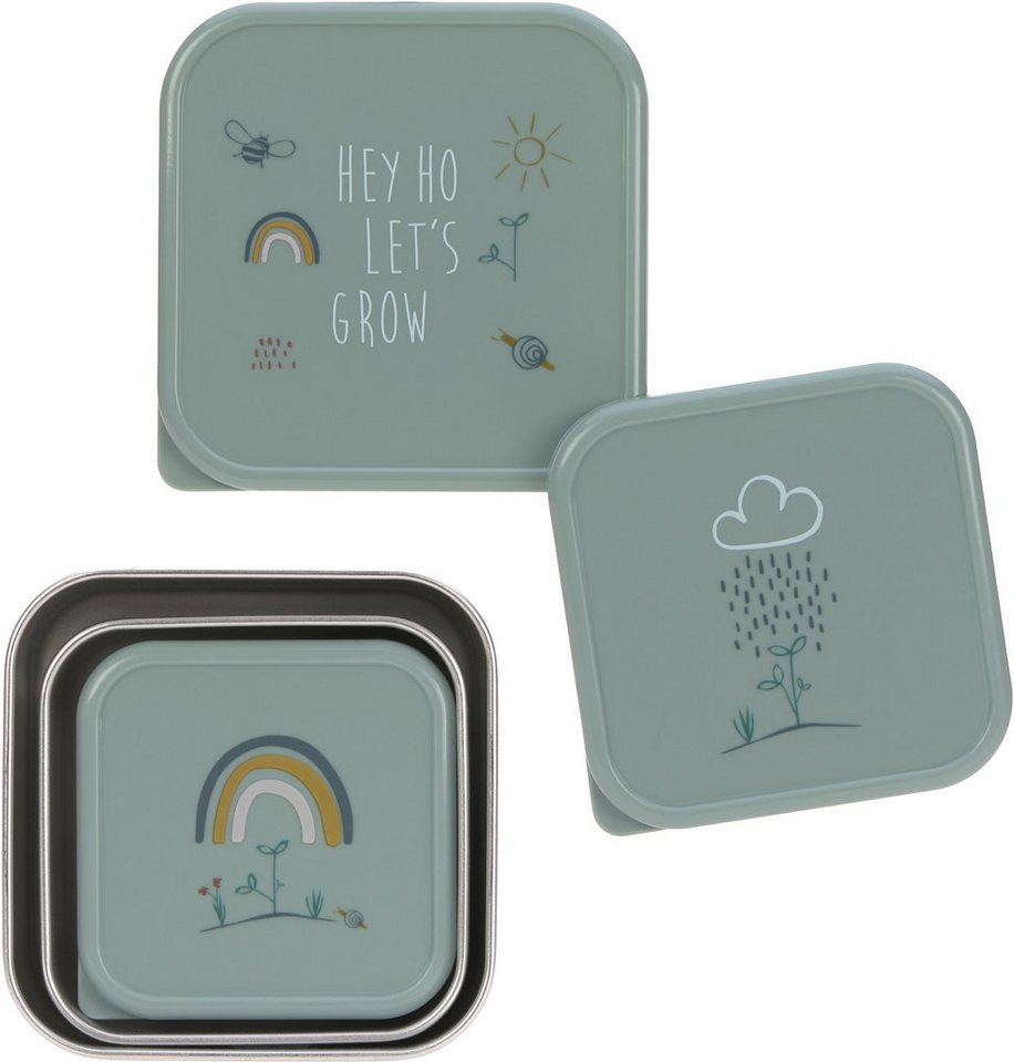 LÄSSIG Lunchbox Garden Explorer, green, Edelstahl, Polyprophylen (PP), (Set, 3-tlg) – Bild 3 von 5