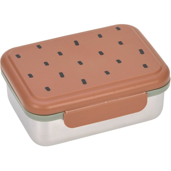 LÄSSIG Lunchbox Happy Prints, Caramel, Edelstahl, Polyprophylen (PP), Silikon, (1-tlg)