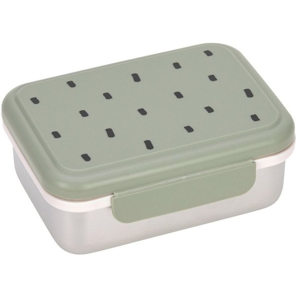 LÄSSIG Lunchbox Happy Prints, Light Olive, Edelstahl, Polyprophylen (PP), Silikon, (1-tlg)