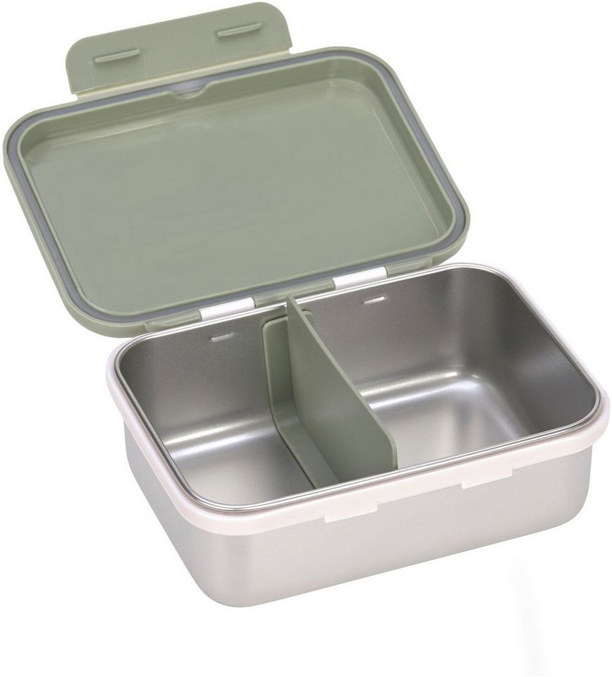 LÄSSIG Lunchbox Happy Prints, Light Olive, Edelstahl, Polyprophylen (PP), Silikon, (1-tlg) – Bild 2 von 4