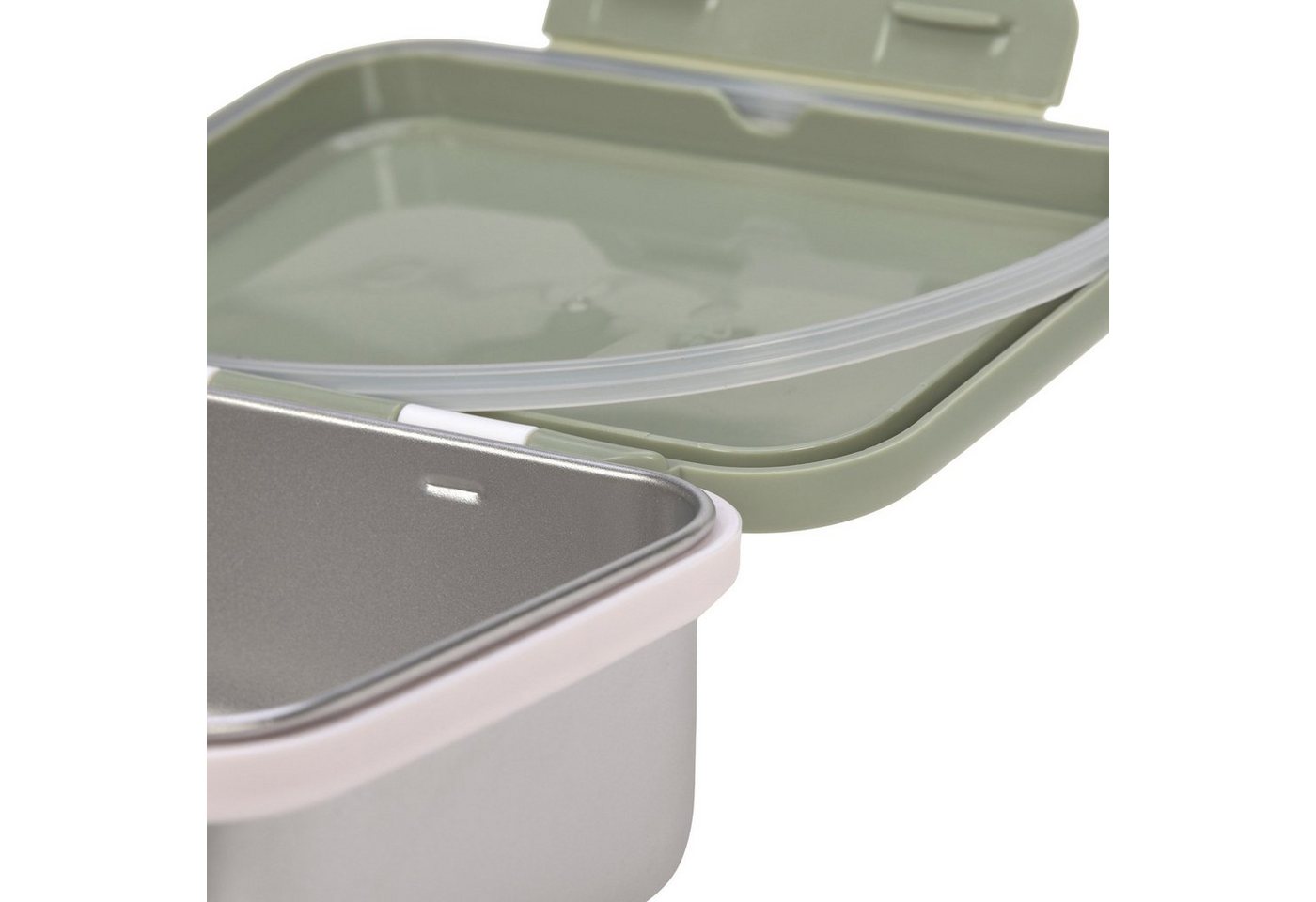 LÄSSIG Lunchbox Happy Prints, Light Olive, Edelstahl, Polyprophylen (PP), Silikon, (1-tlg) – Bild 4 von 4