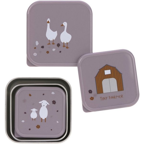 LÄSSIG Lunchbox Tiny Farmer, Edelstahl, Polyprophylen (PP), (Set, 3-tlg)
