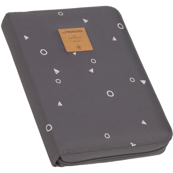 LÄSSIG Mutterpass-Hülle Casual, Document Pouch, Universe Anthracite, mit Reißverschluss, PETA-approved vegan