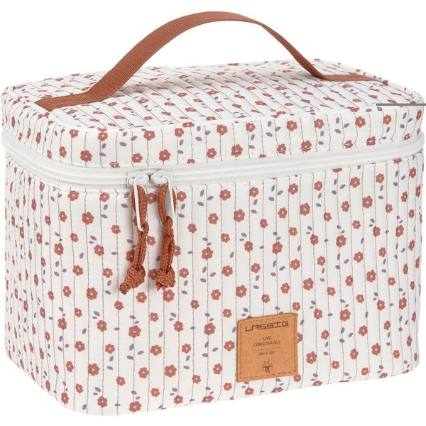 LÄSSIG Wickeltasche Flowers White, Wickeltisch Organizer, PETA-approved vegan