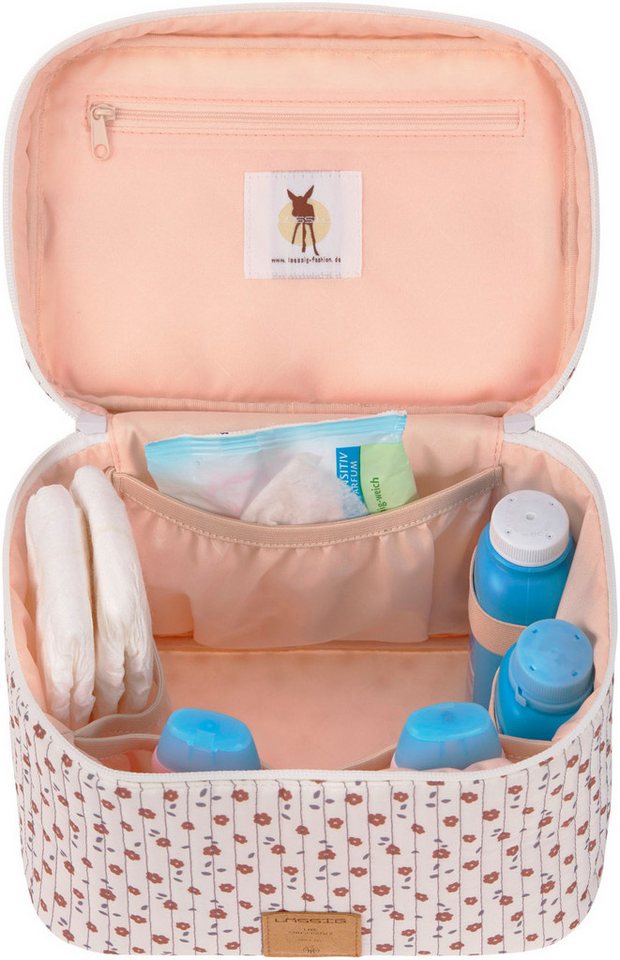 LÄSSIG Wickeltasche Flowers White, Wickeltisch Organizer, PETA-approved vegan – Bild 4 von 5