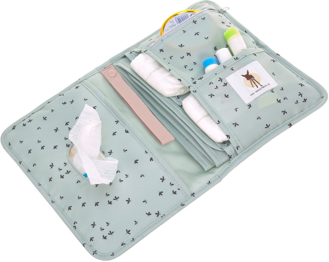 LÄSSIG Windeltasche Casual, Changing Pouch, Floral Mint, PETA-approved vegan – Bild 3 von 5