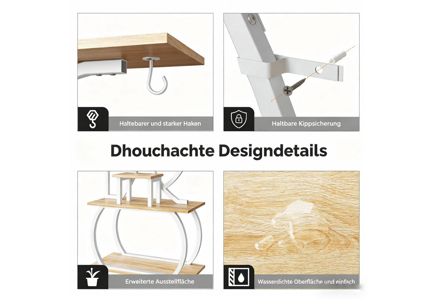 LALAHO Blumenständer Blumenständer mit Wachstumslicht – Bild 3 von 5