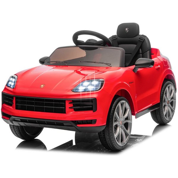 LALAHO Elektro-Kinderauto Kinder Elektroauto Porsche Cayenne Geländewagen Fernsteuerung, 2,4G-Fernbedienung, mit MP3, Musik, Hupe, LED-Leuchten
