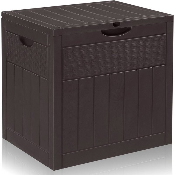 LALAHO Gartenbox Wasserdicht, 126L Kunststoff-Aufbewahrungsbox, für Garten, Terrasse, Balkon, 56x43x53 cm