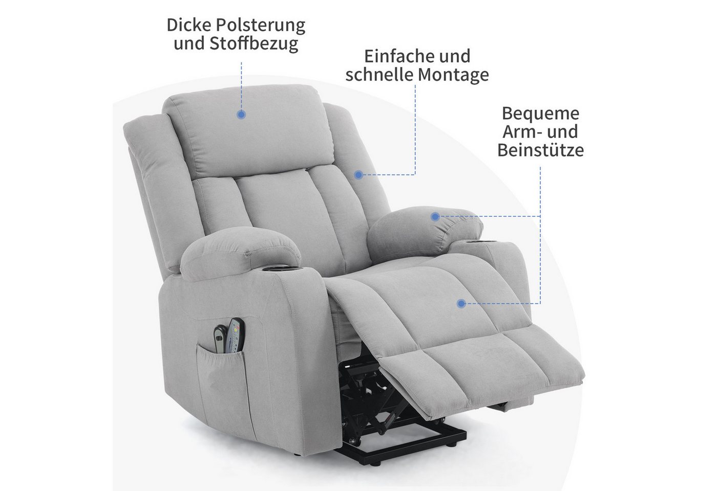 LALAHO Massagesessel Massagesessel, Elektrischer, Aufstehsessel – Bild 5 von 5