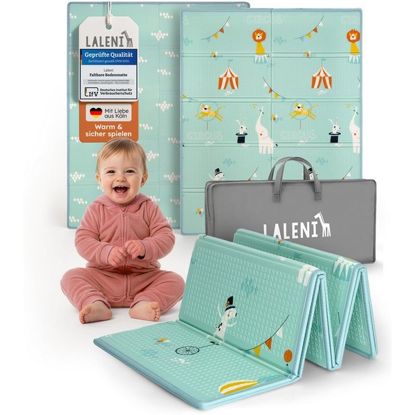 Laleni Spielmatte Krabbelmatte Baby, wasserdichte Spielmatte faltbar - Indoor & Outdoor, isolierende Spielmatte Kinder - weich & schützt vor kaltem Untergrund