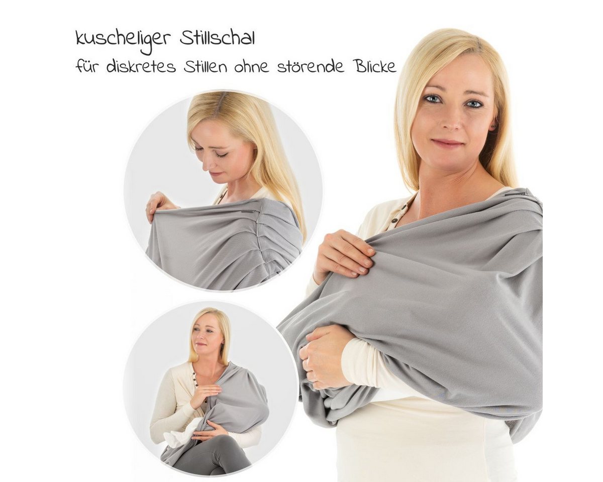 LaLoona Stillschal Grau, Stillschal Stilltuch Stillhilfe Sichtschutz beim Stillen - Baumwolle – Bild 2 von 5