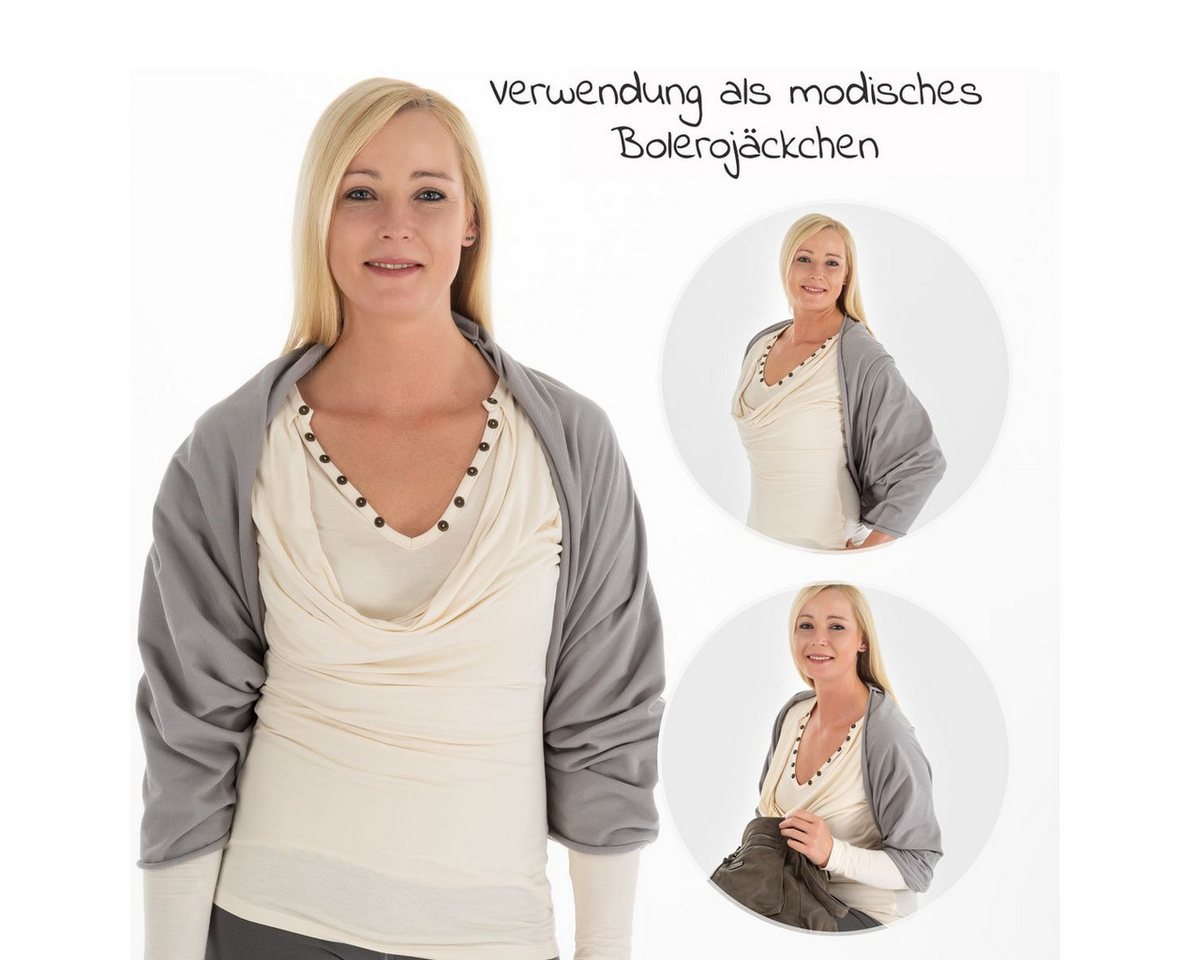 LaLoona Stillschal Grau, Stillschal Stilltuch Stillhilfe Sichtschutz beim Stillen - Baumwolle – Bild 3 von 5
