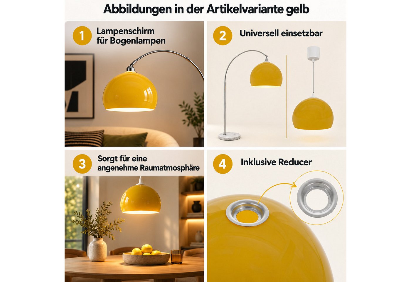 MCW Lampenschirm Lampenschirm MCW-M34, Universell einsetzbar, austauschbar – Bild 2 von 5