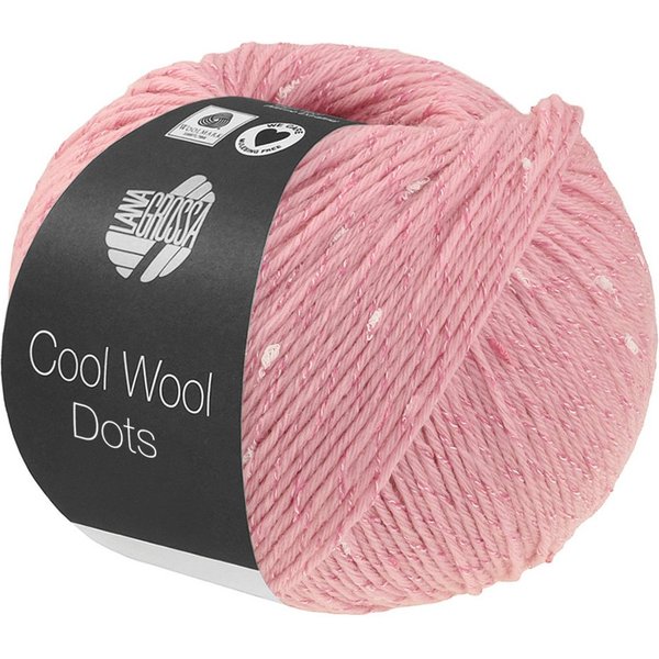 LANA GROSSA COOL WOOL DOTS Merinowolle Tweed Strickgarn Häkelwolle, 155 m (Merinoklassiker mit effektvollen Tweednoppen, Merino-Strickgarn mit Tweednoppen, 50 g